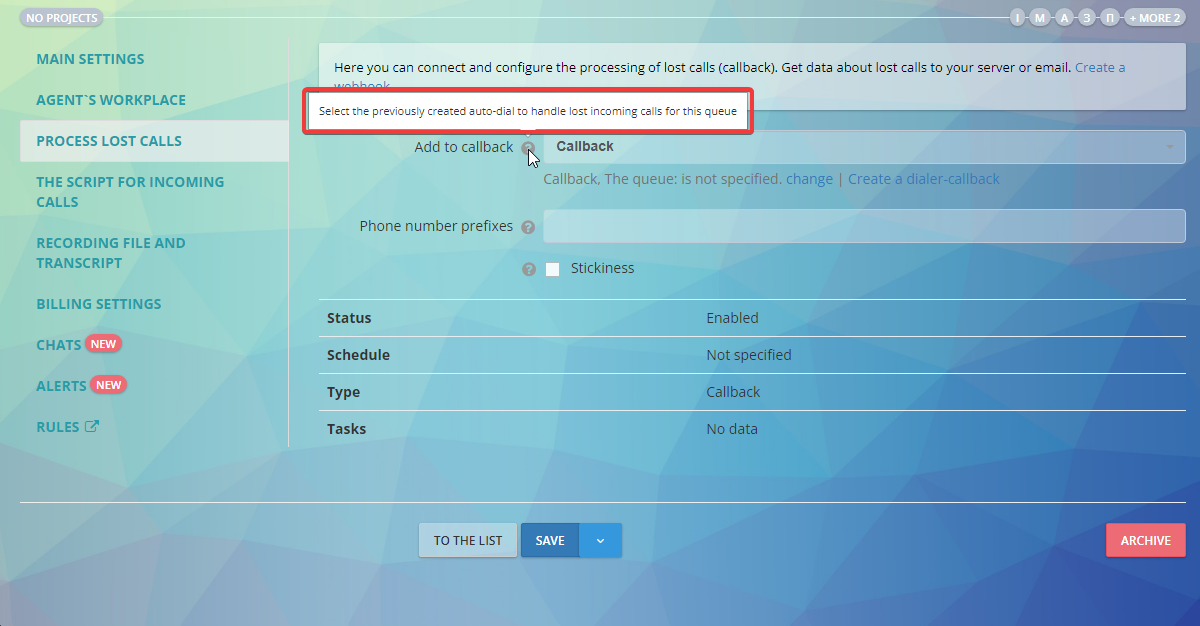 Automatyczne wybieranie Callback w ustawieniach kolejki